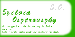 szilvia osztrovszky business card